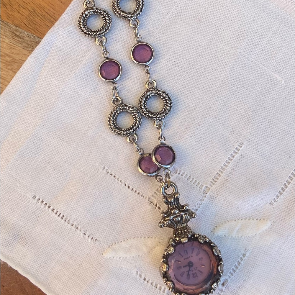 Vintage Purple Watch Necklace
